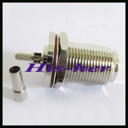 10pcs N coaxial connector  Crimp Jack bulkhead RF straight for LMR100