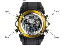 digital men's electronic watch fashion waterproof sport double core multi-function watch moq is 1 freeshipping