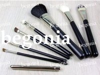 free shipping ! 10pcs Cheap 8 Pieces Brush set+ leather Pouch (10 pcs)