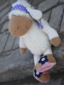 NICI Lovely White Sheep Purple Kerchief Medium Cotton Plash Doll Toy Gift 35 cm