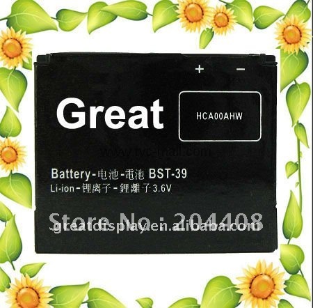 100pcs lot mobile phone battery BST 39 BST39 rechargeable mobile phone lithium Battery for W518a W910i