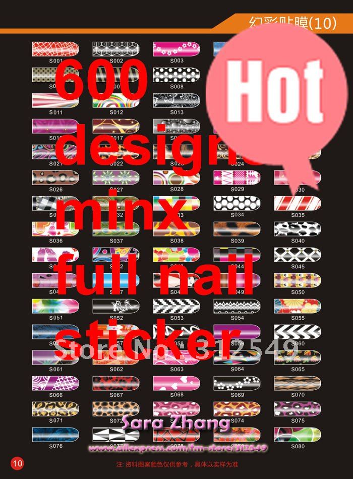 Free DHL Latest 600 styles available Trendy nail wraps/nail art sticker