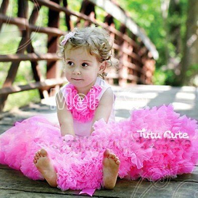 Free Delivery Flowers on Hot Pink Flower Top Skirt Set Baby Dress Pettiskirt Tutu