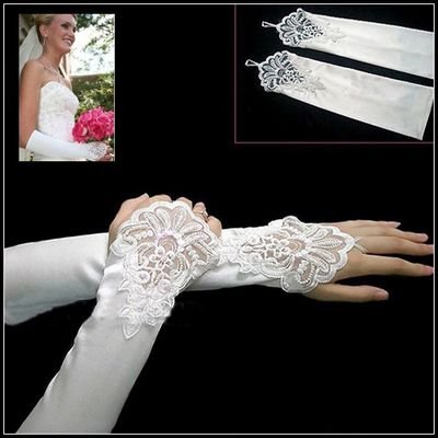 GL007Hot selling fashion Wedding bridal Gloves White Beige Black Red Satin