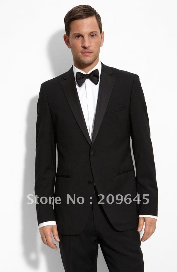 Customer Made Fashion Men 39s Slim Fit Black Wedding Tuxedo With Two Button