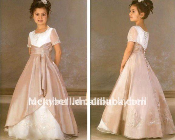 Free shipping New Short Sleeve Beautiful Colorful Flower girl dress(China (Mainland))