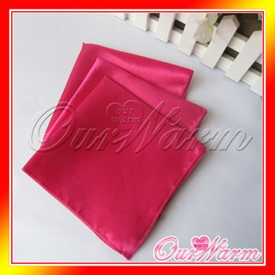 Free Shipping Hot Pink Fuchsia 12 Square Satin Cloth Napkin or 