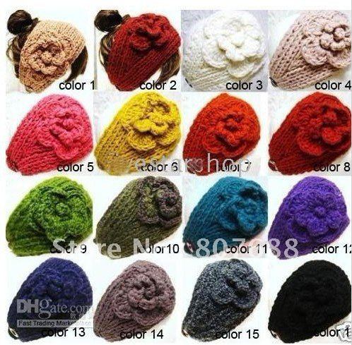Wholesale Winter Flower Crochet Knit Headwrap Headband Ear Warmer Mixed Colors 200pcs/lot(China (Mainland))