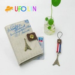 Free Shipping / Vintage style Linen paris memory card bag(China (Mainland))