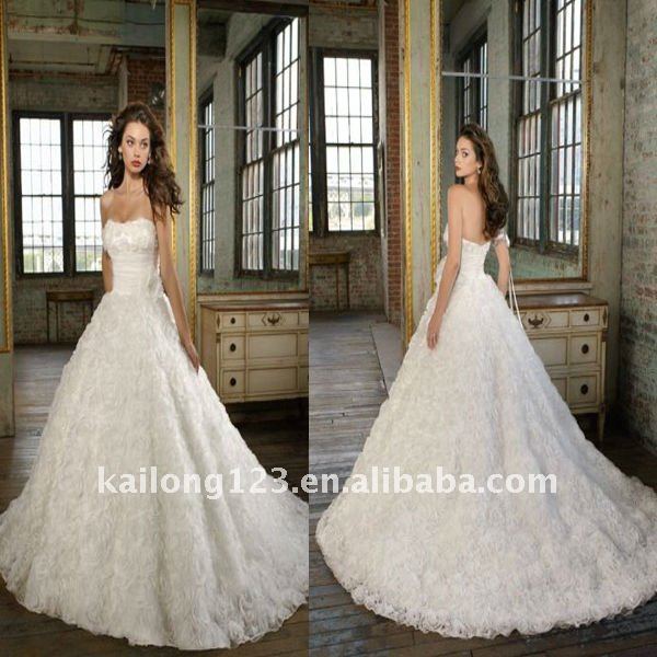 Elegant Flower Ball Gown White Wedding Dress US 13299 US 14021 piece