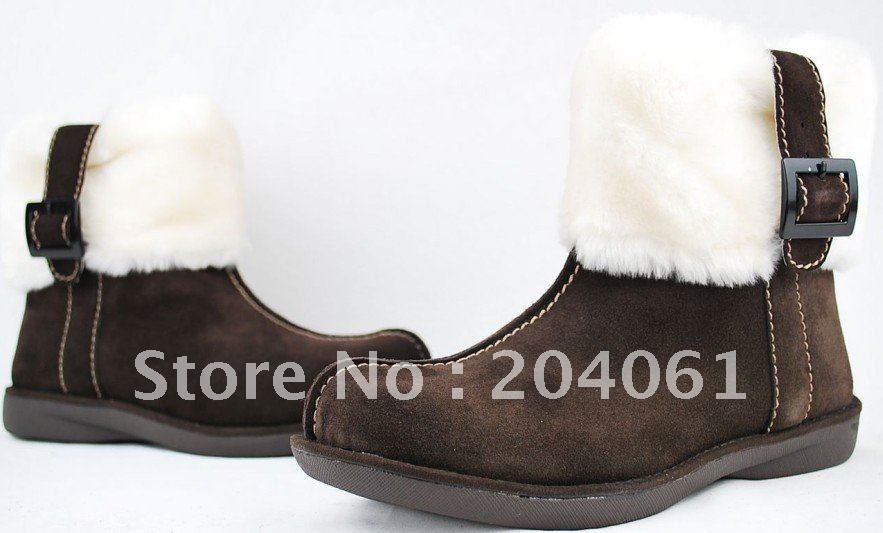 Christmas Snow Boot good quality short snow Boot keep warm short boot buckle boot brown beige