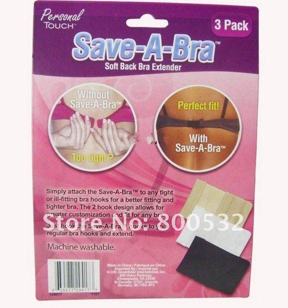 Personal Touch Save-A-Bra soft Back Bra Extender Attaches Easily To Any Bra 100pack(1pack=3pcs) EMS free shipping