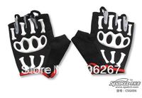 Cycling Bike Riding Half Finger Glove, Skull Bone Bicycle Spakct XL