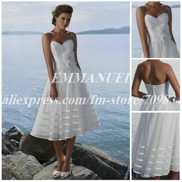 Aline Sweetheart Chiffon Short Beach Wedding Dress NG660 Hot Sell