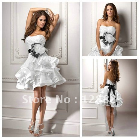 Wholesale Free Shipping 2012 Sexy Design Short Mini White Wedding Dress With