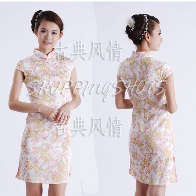 chinese gown dress qipao cheongsam wedding 110430 pink size 3038 in stock 