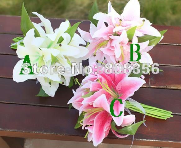 bulk silk lily wedding flowers