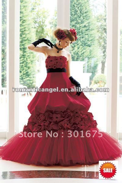 red and black wedding dresses