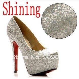 Black   Dress on Shinning Platform Dress Shoes Golden And Silver Wholesale And Retail