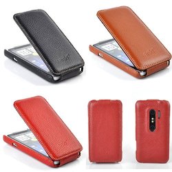 For HTC EVO 3D G17 ANKI Original Flip Genuine Cow Leather Case Cover Pouch Free Shipping(China (Mainland))