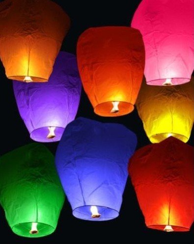 60pcs Sky Lanterns Wishing Lamp SKY CHINESE LANTERNS BIRTHDAY WEDDING PARTY