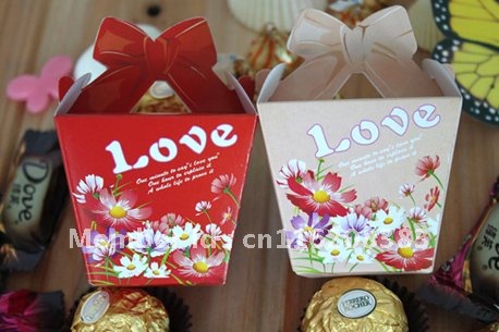 Lovely candy box wedding favor gift box flower sweets box