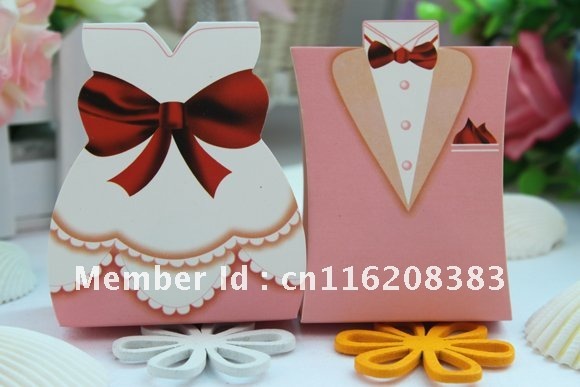 Personalized Wedding Dress Tuxedo Favor Gift Boxes bride groom wedding 