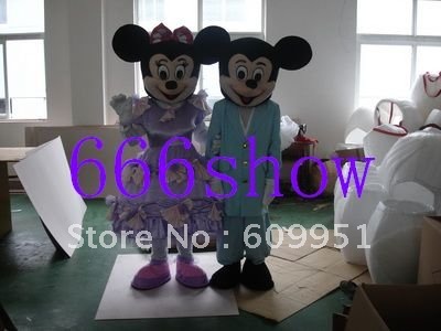 Wedding Mickey and Minnie Mouse Mascot Costume Free Shipping