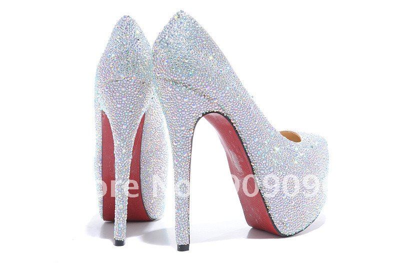 2012 brand new fashion free shipping Crystal wedding shoes platform high