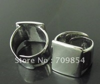 Free Ship!!! pad:17*19mm/adjustable silver tone plated  ring base /lead free nickel free