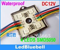 Free Shipping Waterproof SMD RGB LED Module 4pcs 5050 SMD LED DC12V + 44key Controller  [ LedBluebell ]