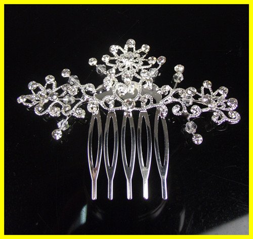 Hot Sale High Quality Charming Clear Crystals Rhinestone Flower Bridal Crown