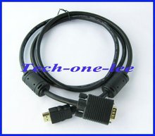 HDMI GOLD MALE TO VGA HD 15 MALE Cable 5FT 1 5M 1080P free shipping