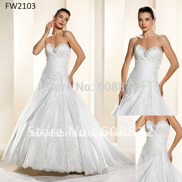 FW2103 Latest Sweetheart Organza Lace Lady 39s Bridal Gown