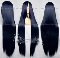 COS WIG New Long Cosplay Blue Black Straight Wig 100cm+free shipping