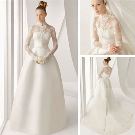 Wholesale WD3201 Long Sleeve Wedding Dresses with Detachable Train