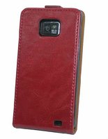 Free Shipping by DHL 100pcs Red Black White Genuine leather Case for Samsung i9100 Galaxy S II