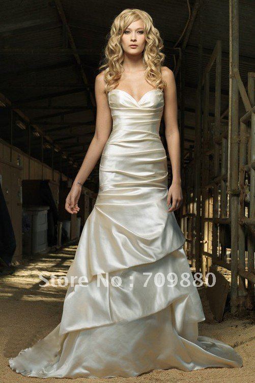 2012 Simple but fashion mermaid wedding dresses sweetheart neckline with