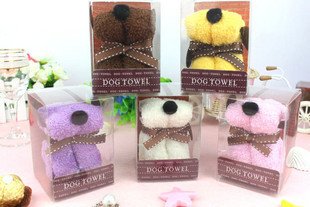 100 pcs lot free shipping Towel cake towel gifts Dogs modelling towel 