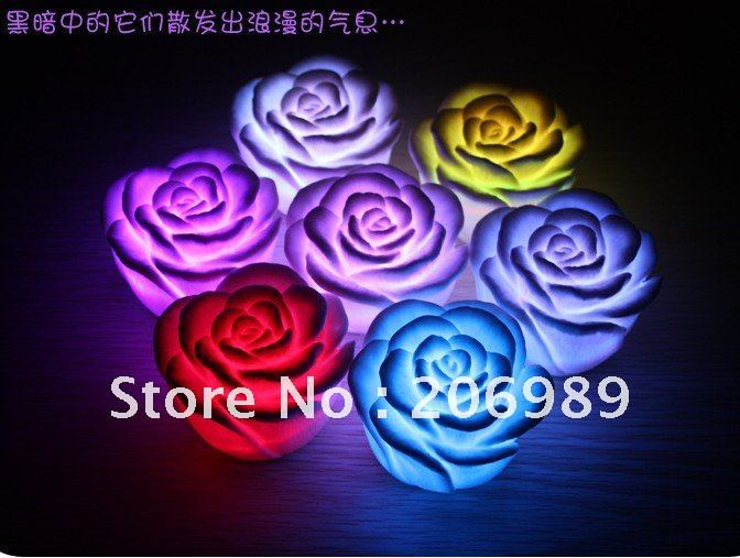 free shipment LED ROSE lightsLED color changing rose lamp for wedding 