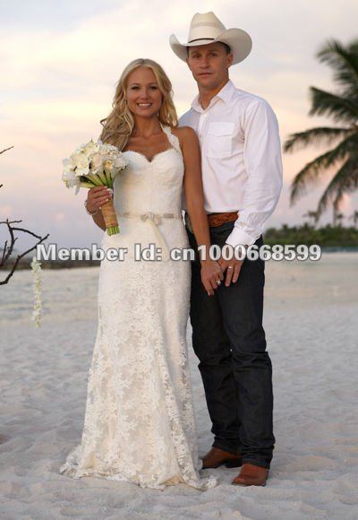 Wedding dress with jewel neckline halter