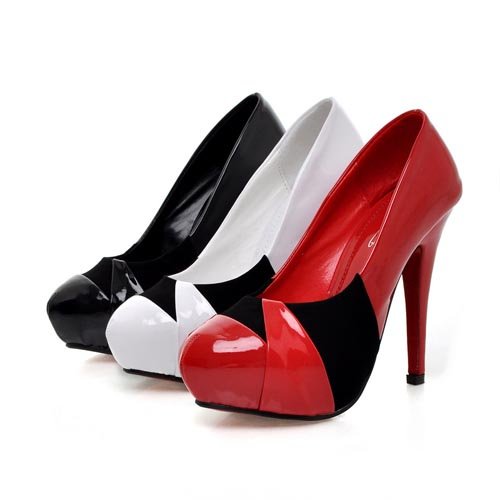  elegant wedding shoes sexy girl waterproof high heel black white red 
