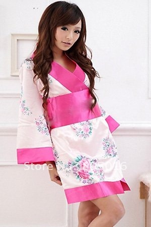 Long Sleeve Mini Dress on Kimono Dress On Japanese Kimono Mini Dress Sleepwear Cosplay Costume