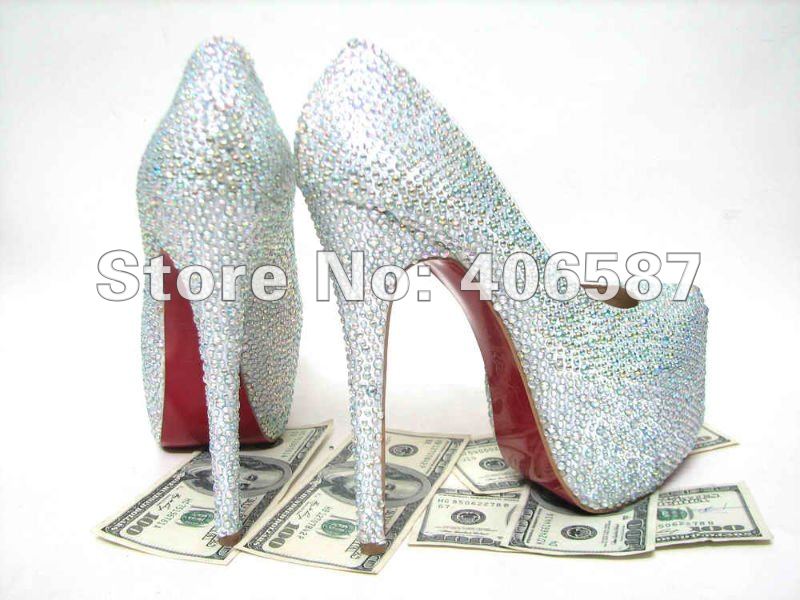 2012 New style 160mm diamond wedding shoesEvening shoes