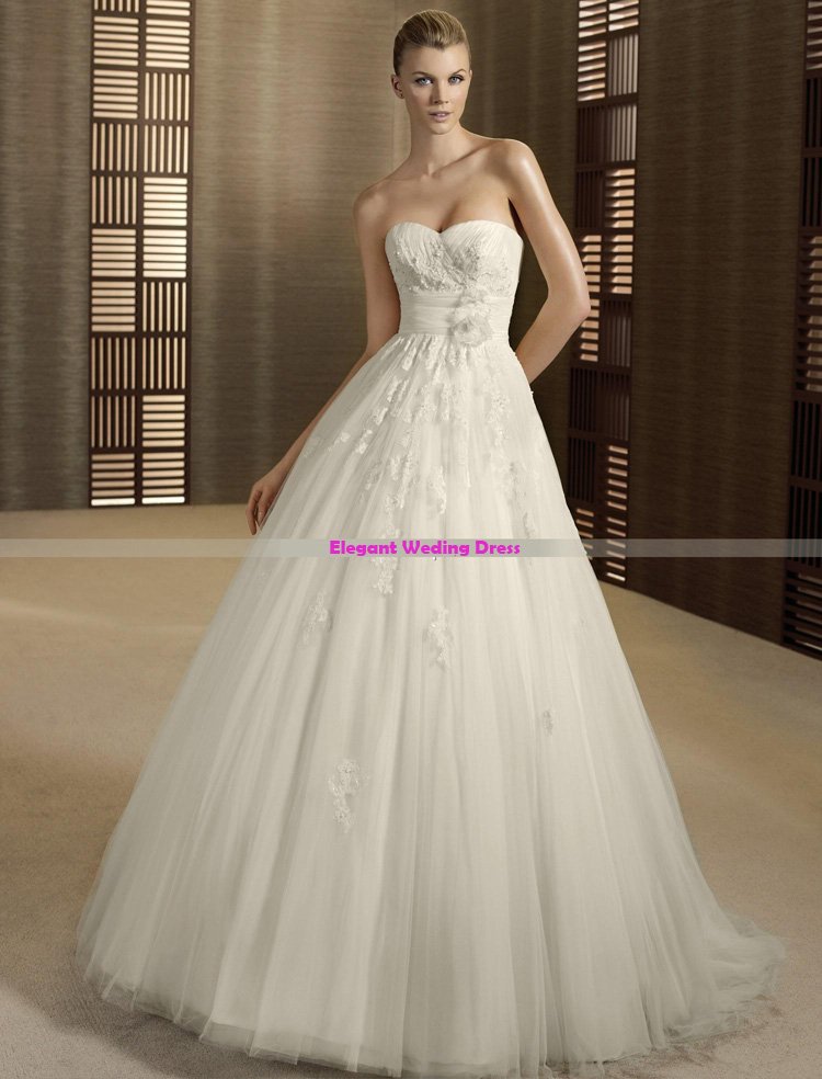 Wedding gown embroidered flowers seed beads