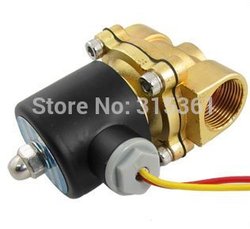 Free Shipping 5PCS 1" Brass Solenoid Valve 12V Normally Closed Water, Diesel 2W250-25 EPDM(China (Mainland))