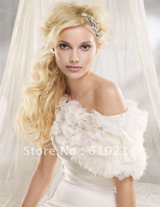 2012 Fashion Design Mermaid wedding dress Ruffle Organza Bridal gown 