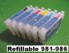 (RCE-981-986) refillable refill ink cartridge for Epson T0981-T0986 98 Artisan 700/710/725/730/800/810/835/837 free shipping(China (Mainland))
