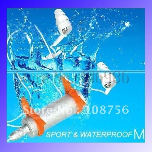 Free shipping, 4GB water resistance IPX8 mp3 Waterproof sport MP3 Player Water proof MP3 with 1pcs