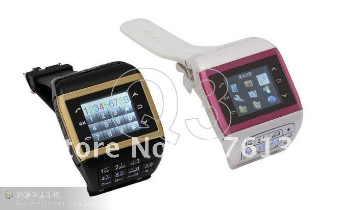 China mobile phone Watch phone dual SIM card touch screen quad band 2MP camera support MP3 MP4 watch cell phone 3pcs Q3(China (Mainland))